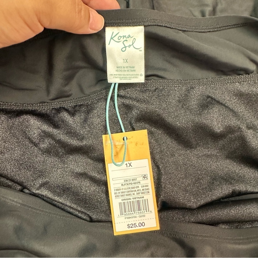 Kona Sol Black Women's Swim Shorts Size 1X - Picture 3 of 5